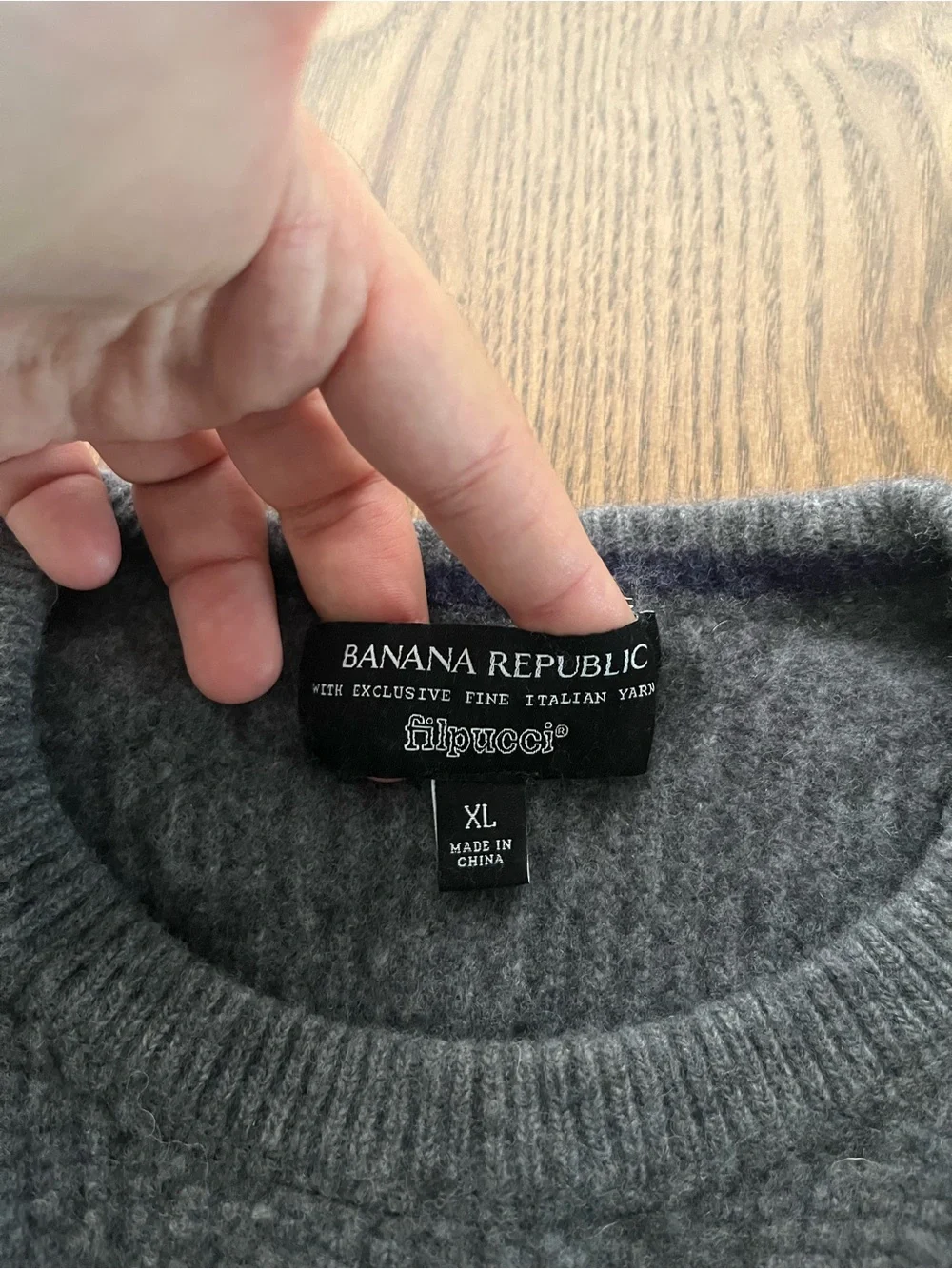 Banana Republic Flipucci Men's Gray merino wool Crewneck Sweater